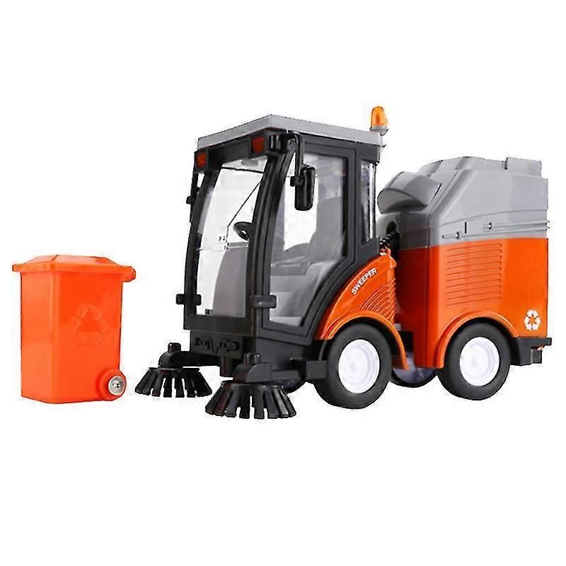 Viewleaf Street Sweeper Truck With Light & Sound Effects - Friction Powered Wheels, Removable Garbage Can &