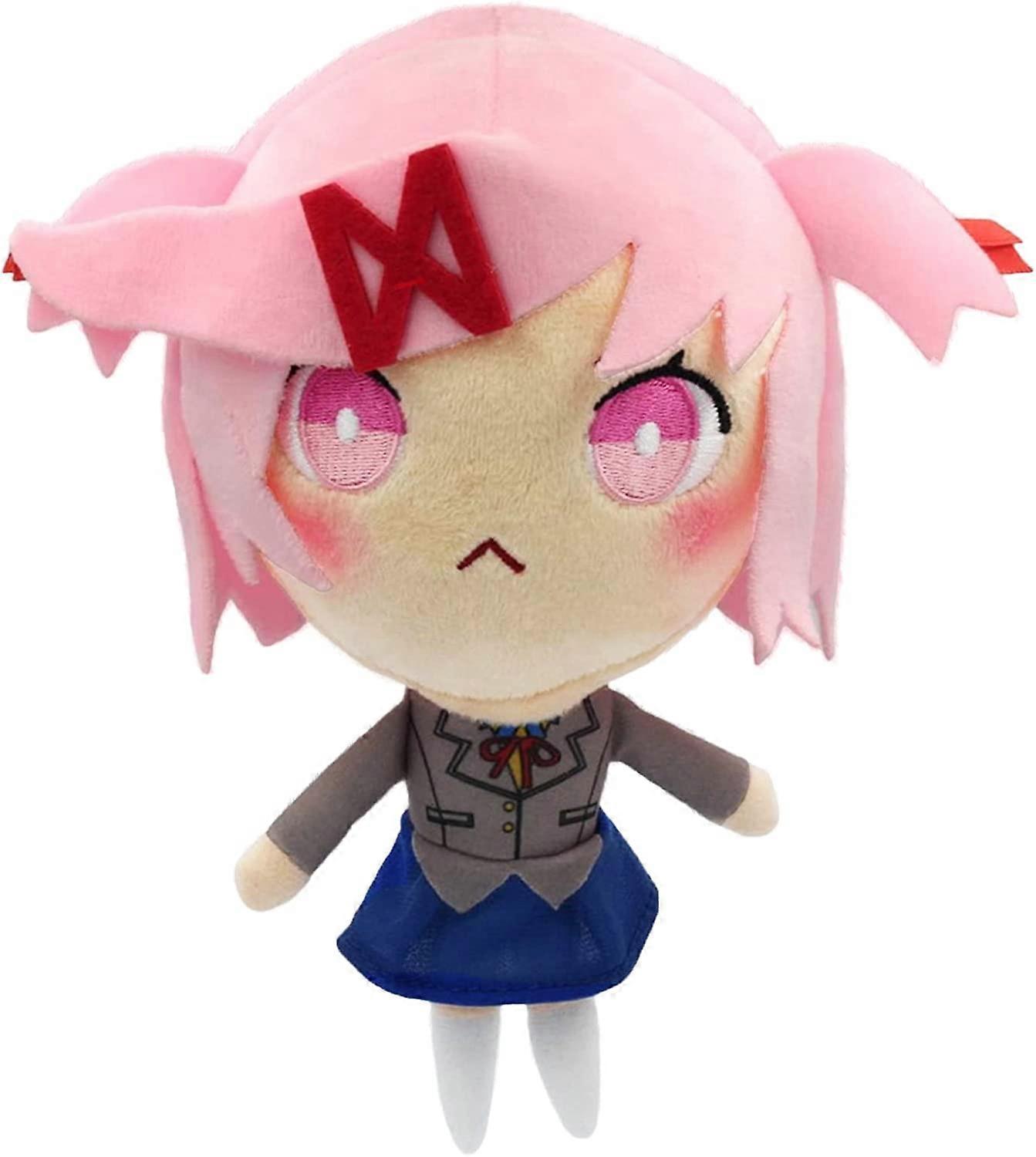 Ubiuo 21.5cm/8.5in DDLC Plush, Anime Game Plushie Toy for DDLC Fans (Natsuki)