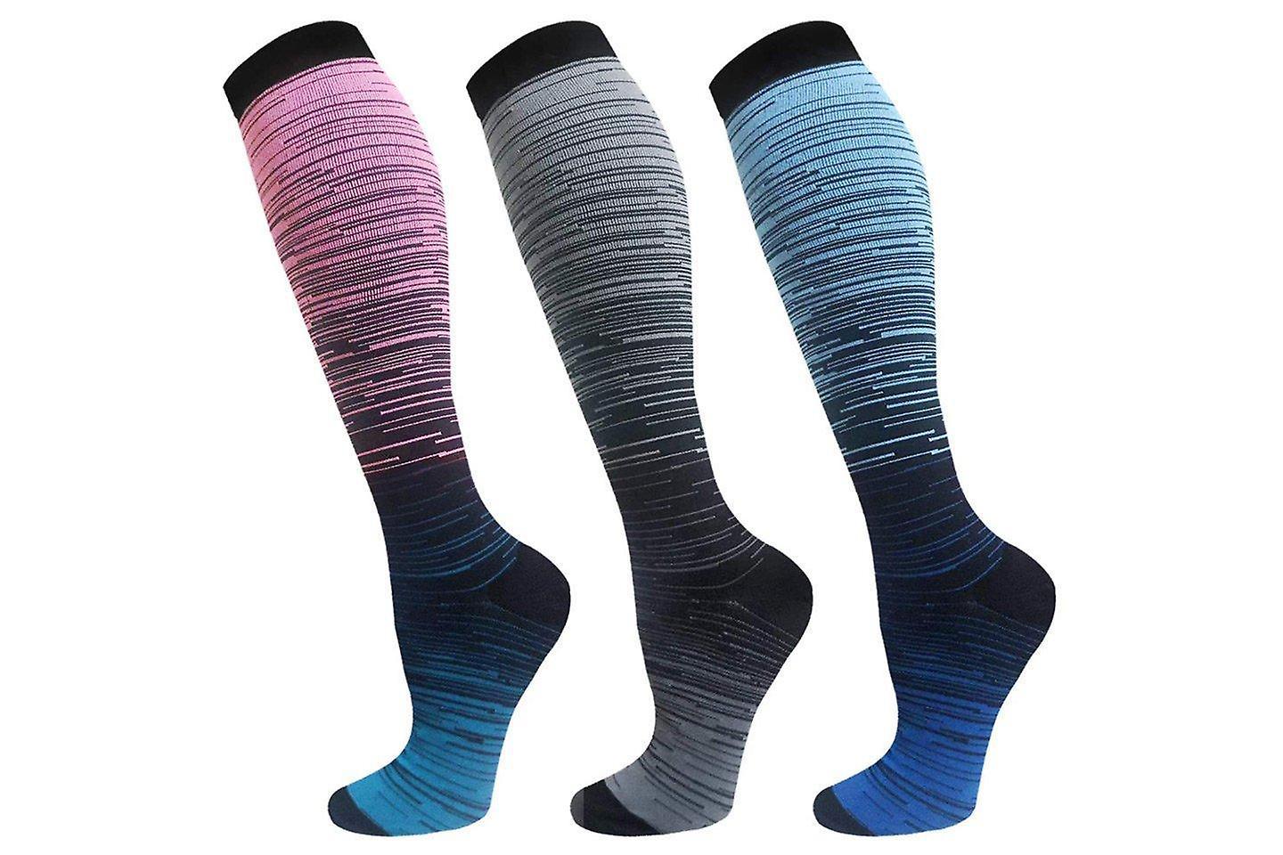 Global Items Compression Stockings 3-Pack S/M - Pink/Blue