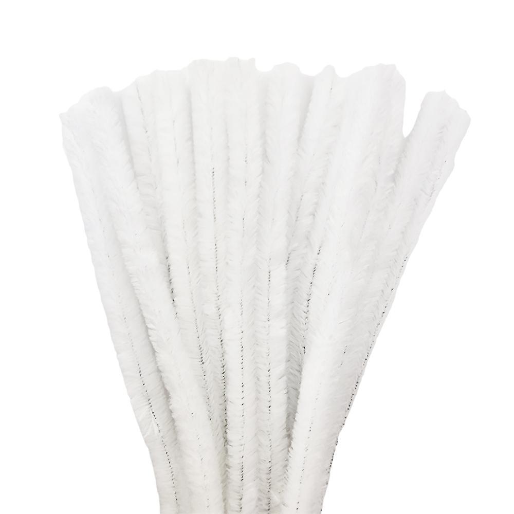 littlecraftybugs 15 White 15mm Super Chunky 30cm Chenille Stems Craft Pipe Cleaners