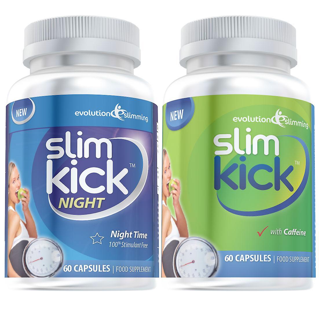 Slim Kick Day and Night Weight Management Pack - 1 Month Supply - Fat Burning Combo - Evolution Slimming