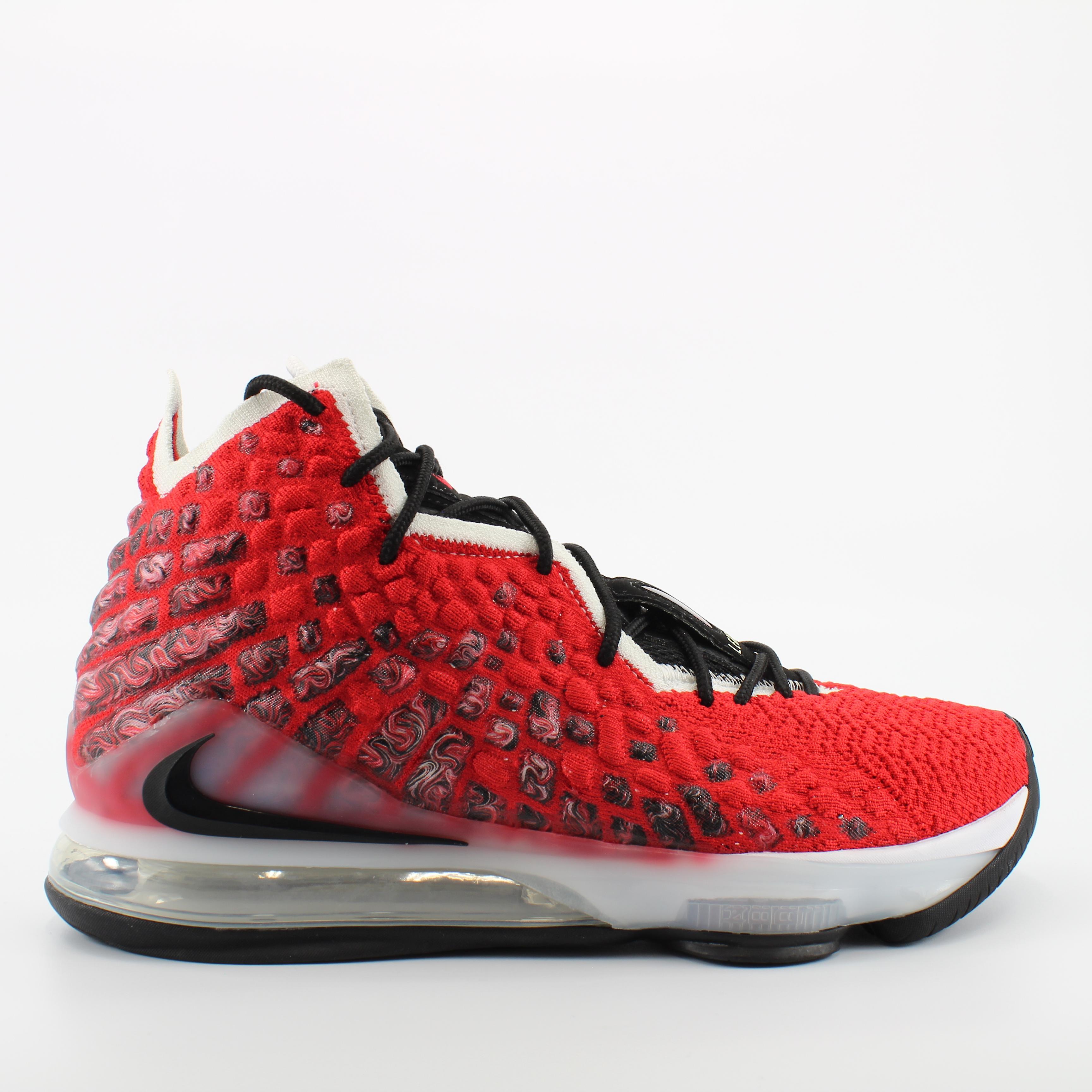 Nike Lebron XVII Red Textile Lace Up Mens Trainers BQ3177 601 UK 10 US 11 EU 45 CM 29