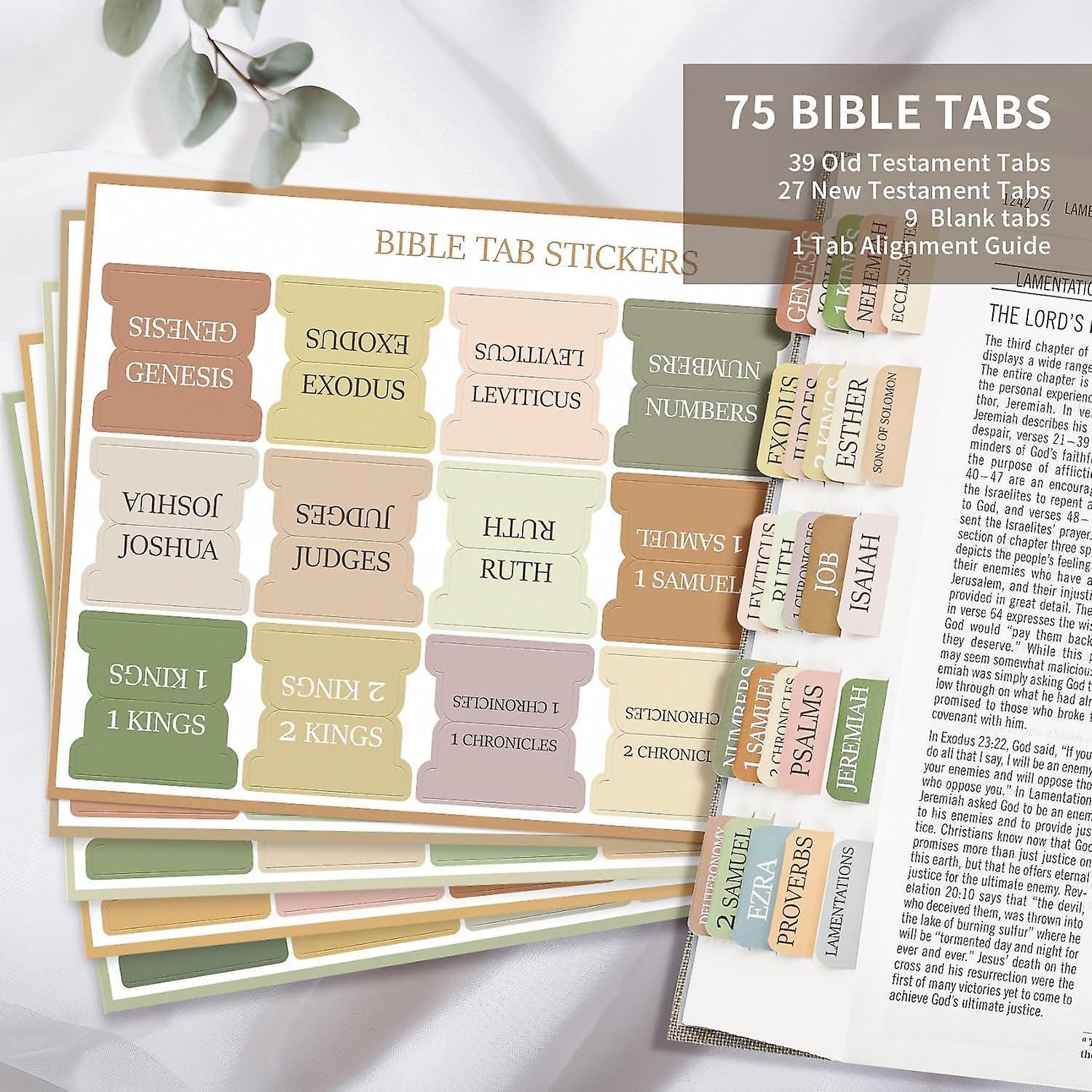 Elewelt Bible Tabs, 75 Tabs, Bible Tabs For Study Bible, Bible Index Tabs, Bible Book Tabs, Bible Labels Tabs