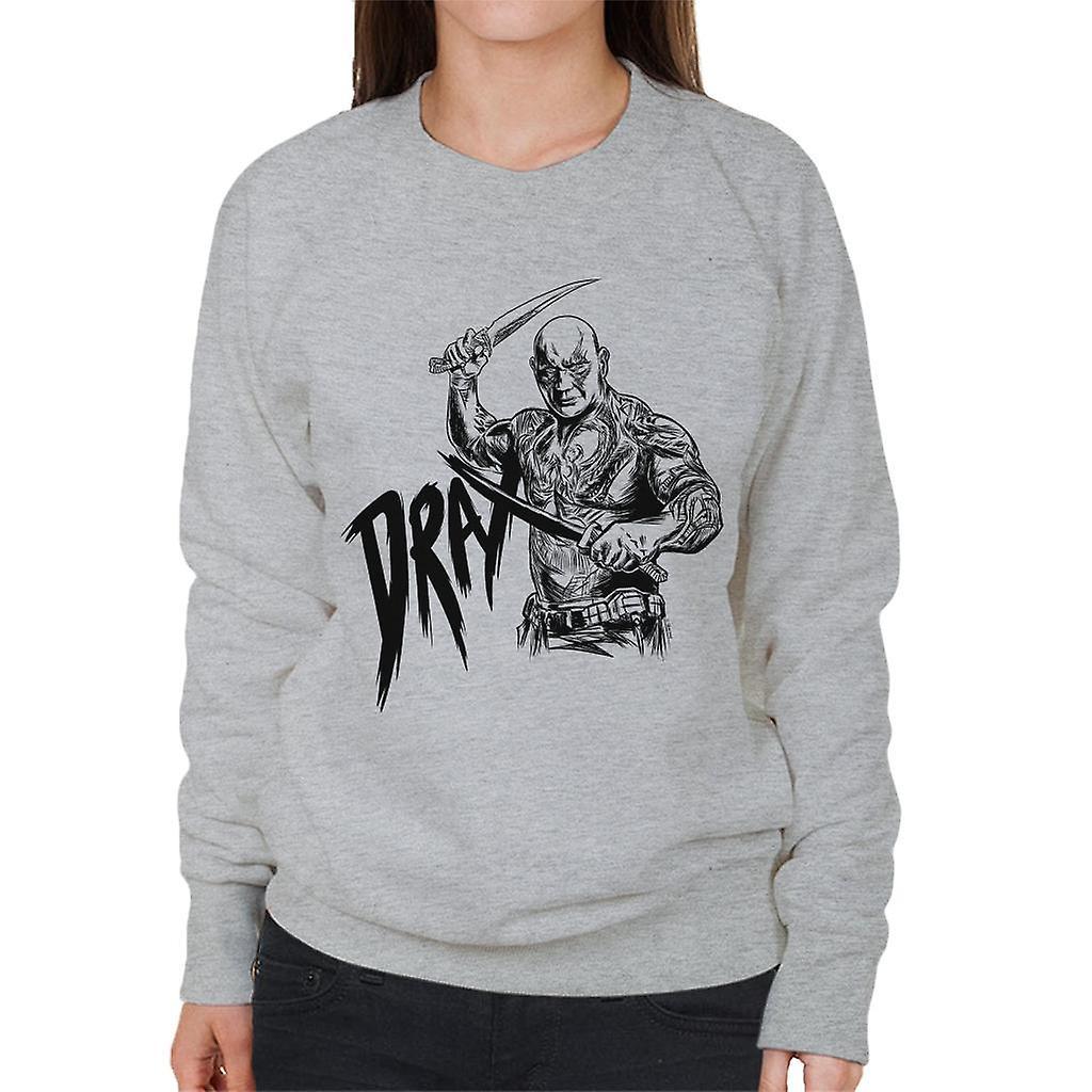 Marvel Guardians Of The Galaxy Vol 2 Drax The Destroyer Women's Sweatshirt Heather Grey X-Large