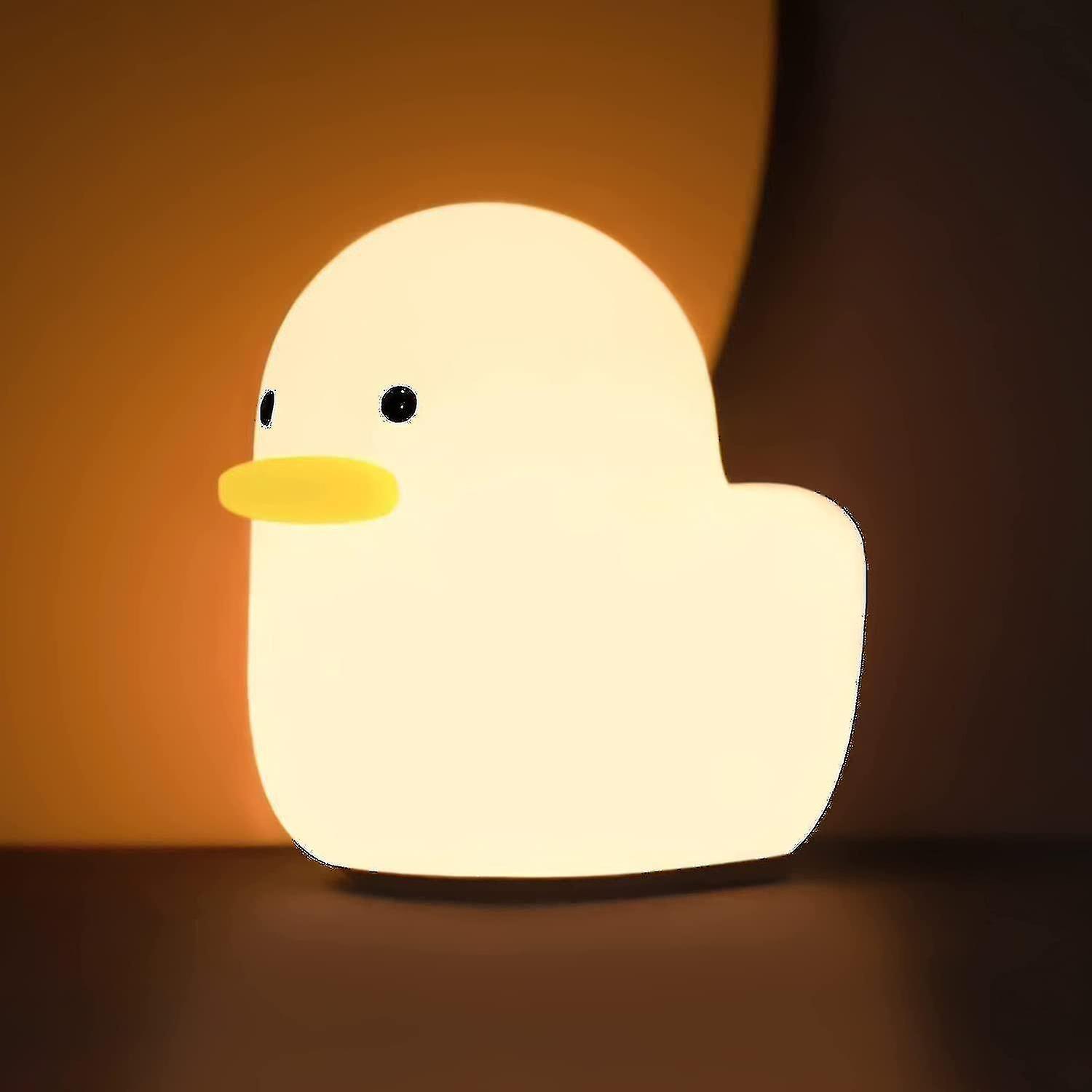 celebrate success Led Benson Duck Night Light, Cute Animal Silicone Nursery Night Light Rechargeable Table Lamp Bedsid