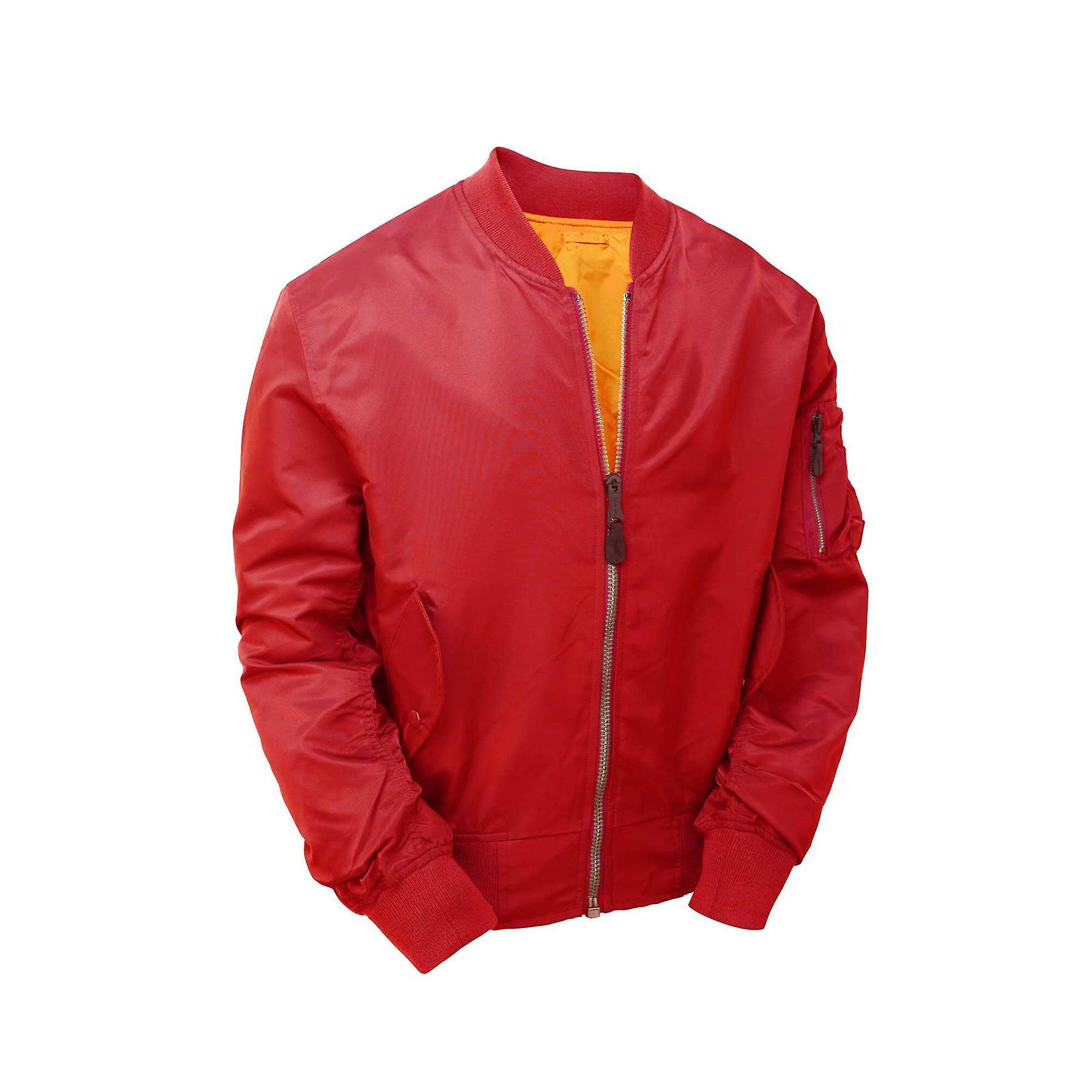 RTC Skinhead MA1 Bomber Light Flight Combat Jacket Red X-Large