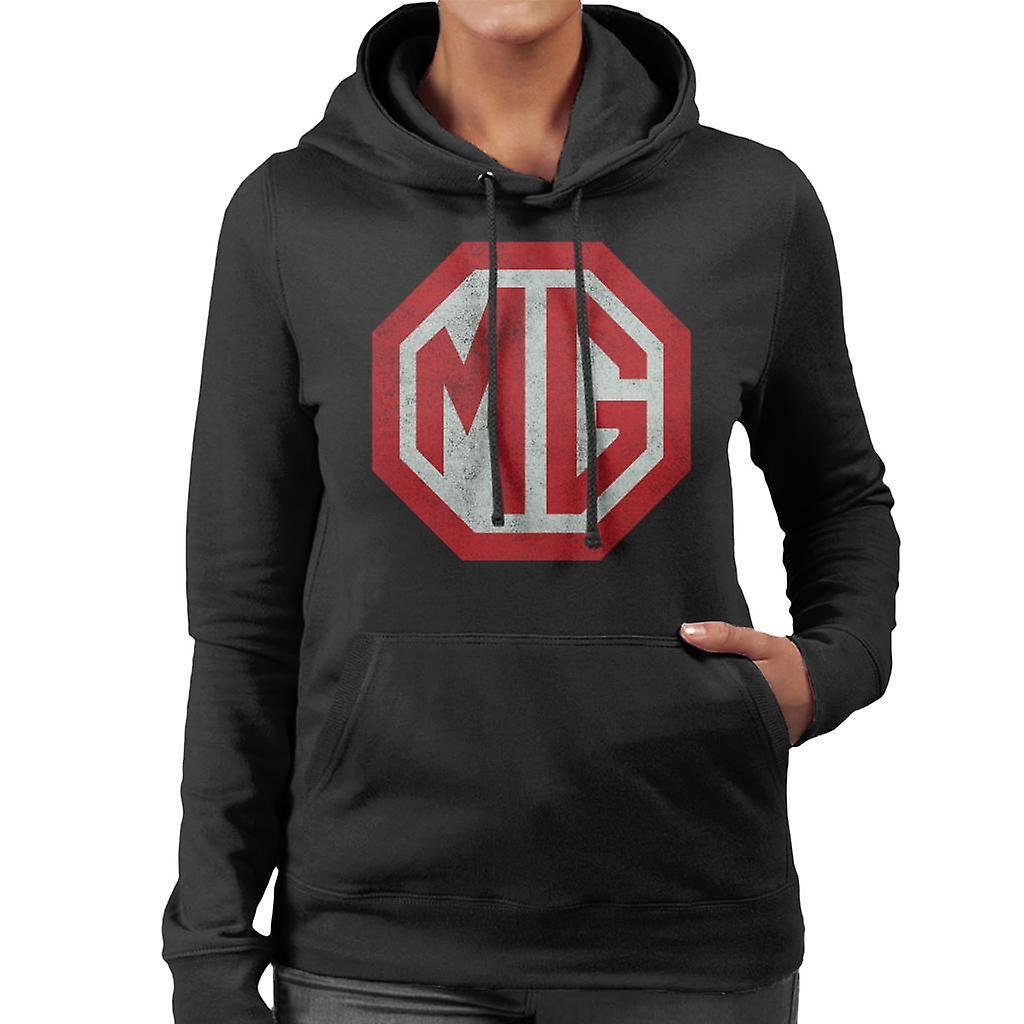 MG Classic Logo British Motor Heritage Women's Hooded Sweatshirt Black Large