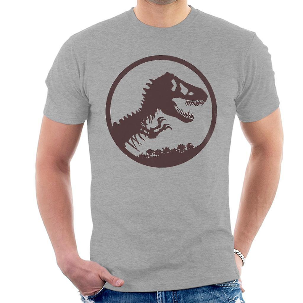 Jurassic Park T Rex Skeleton Icon Men's T-Shirt Heather Grey Medium