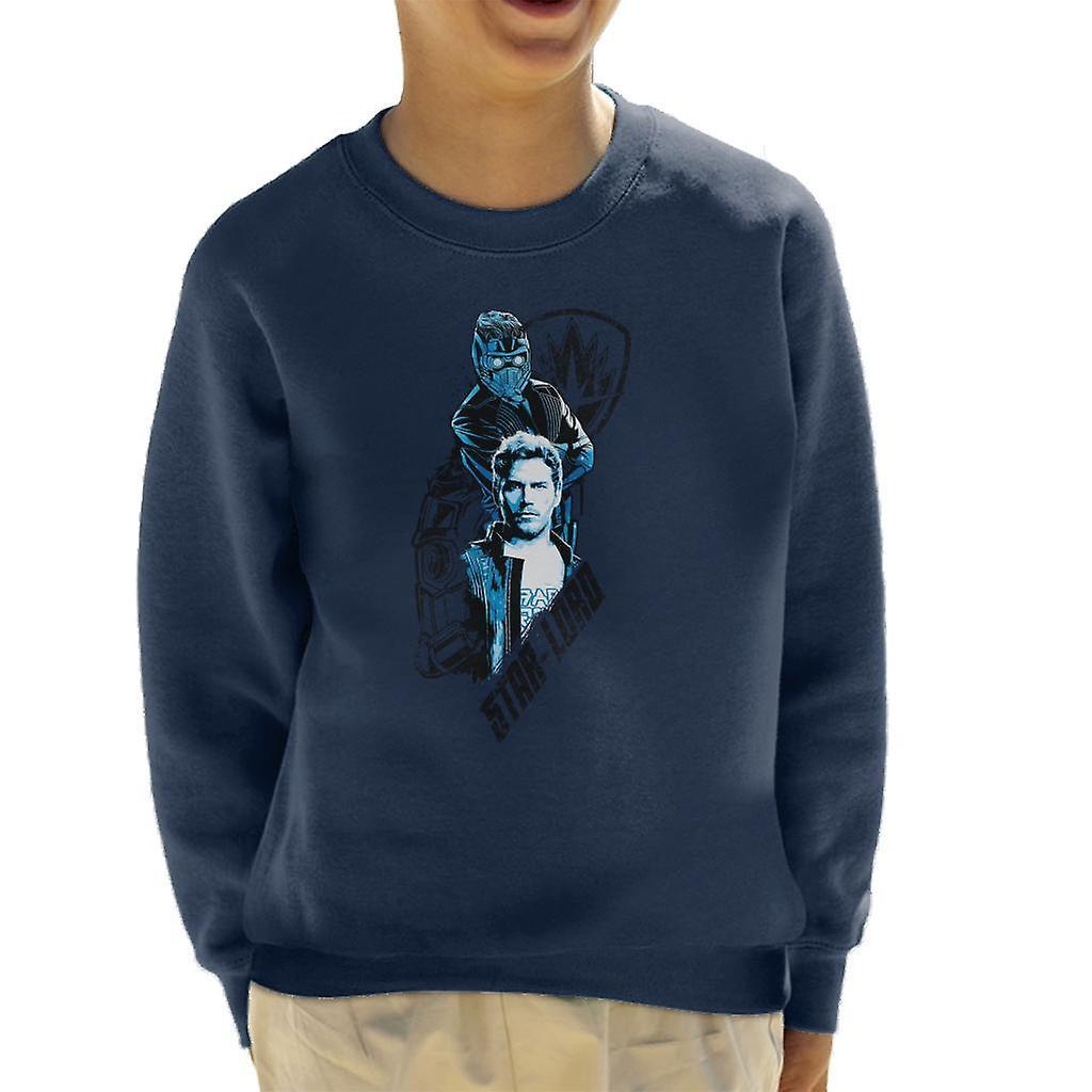 Marvel Guardians Of The Galaxy Vol 2 Star Lord Mash Up Kid's Sweatshirt Navy Blue Large (9-11 yrs)