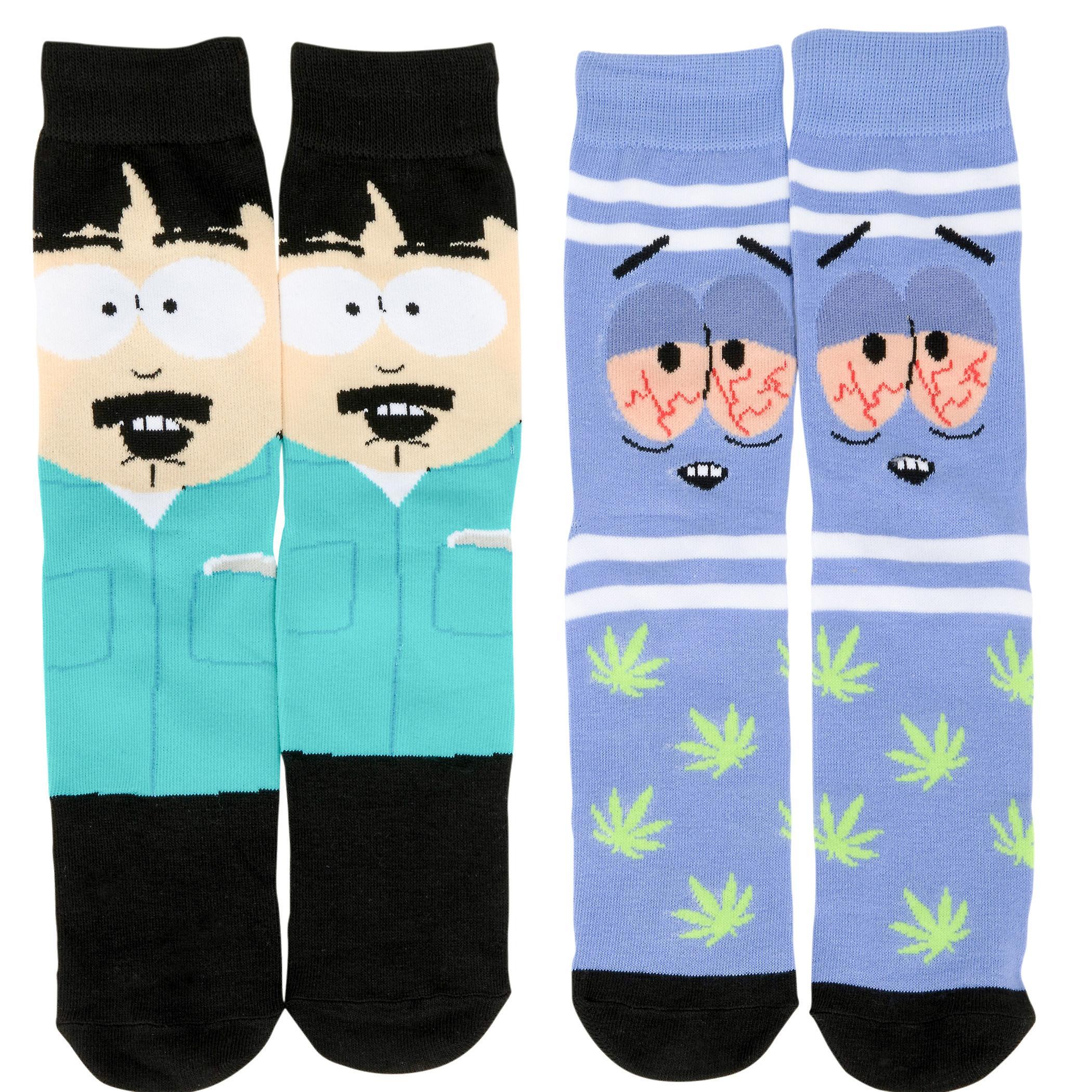 Cartoons South Park Towelie and Randy Men's Crew Socks 2-Pack Multi-Color