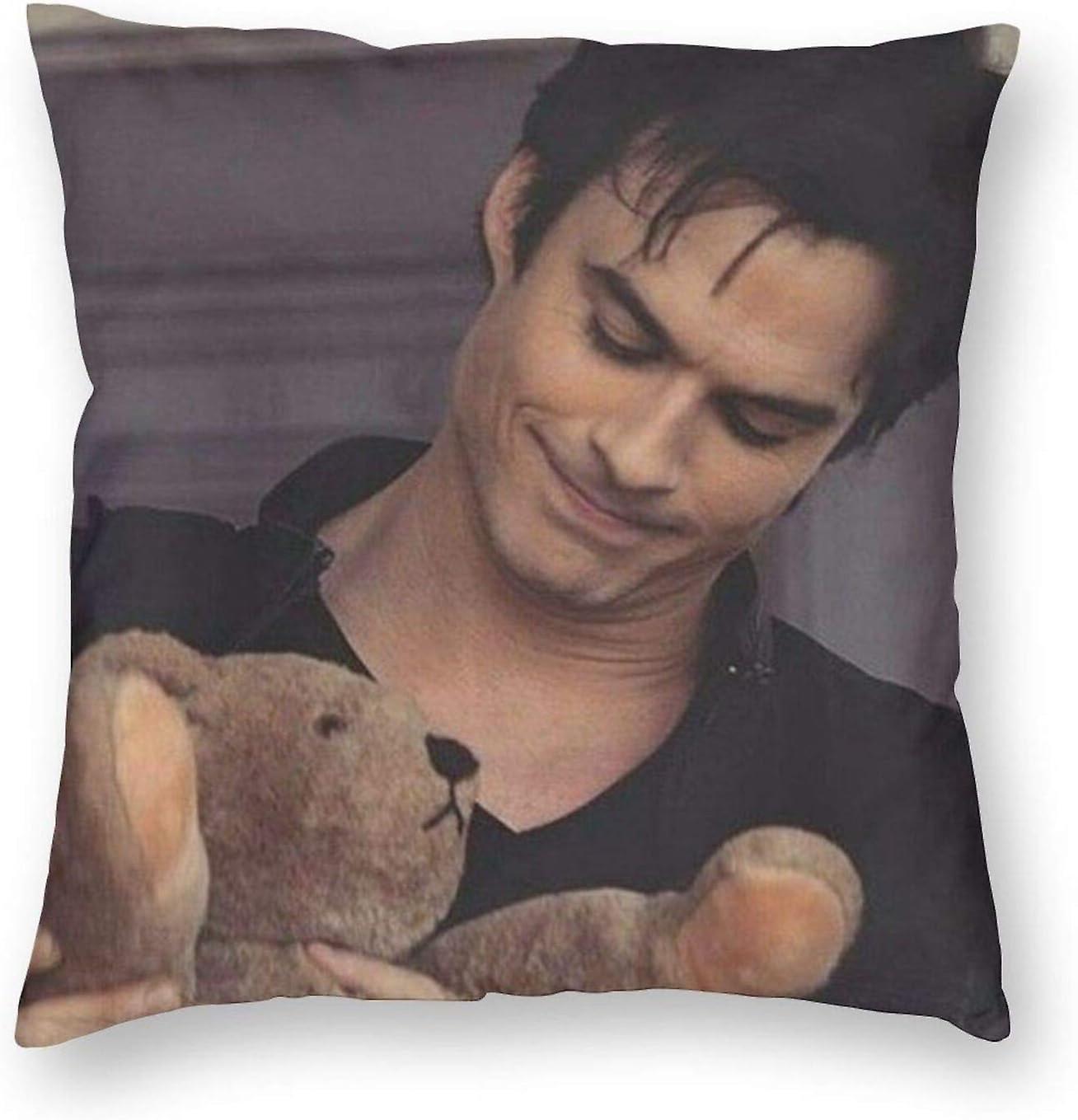 Kerota Tiyole Damon Salvatore 18 Personality Throw Pillowcase Decorative 18x18 Inch Throw Pillow Cover Home Couch Sofa Bed Square Shape Without Pil...