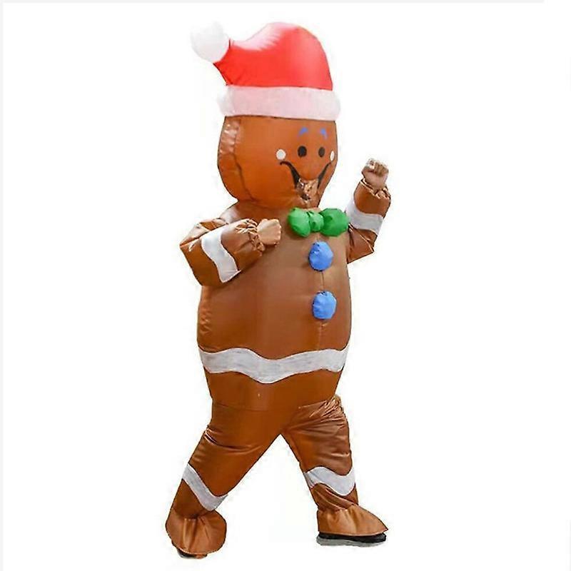 Manchalk Adult Gingerbread Man Inflatable Suit Anime Halloween Carnival Costume For Men Women Christamas Cosplay Costume Masquerade Prop Chocolate ...