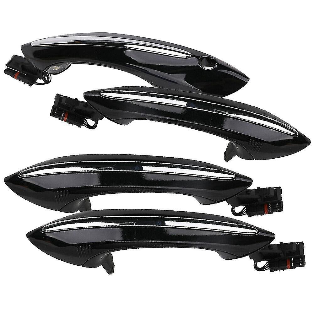 Th000 4x Black Outer Outside Exterior Comfort Access Door Handle Set For-bmw 5 6 7 Series F07 F10 F11 F06