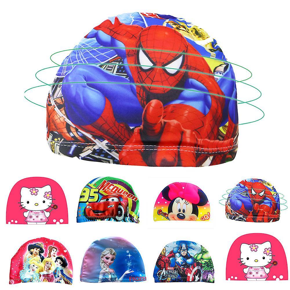 Waytogo Kids Swimming Hat Hello Kitty/Snow White/Frozen/The Avengers/Minnie Mouse/Lightning McQueen/Spiderman Boys Girls Fabric Cartoon Flexible Sw..