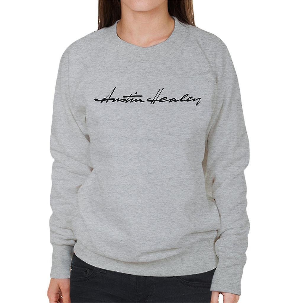 Austin Healey Handwriting Logo British Motor Heritage Women's Sweatshirt Heather Grey XX-Large