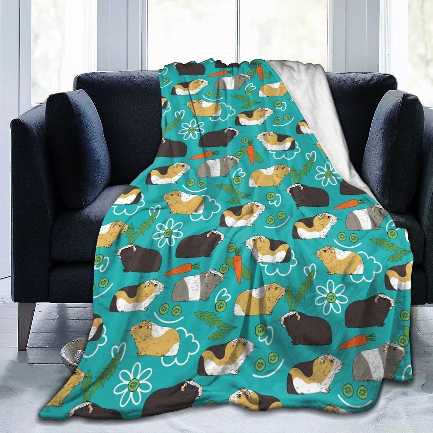 Kerota Blanket Cute Guinea Pig Lightweight Throw Blanket Soft Flannel Blankets Anti Static for Couch Bed 50x40in 125x100cm