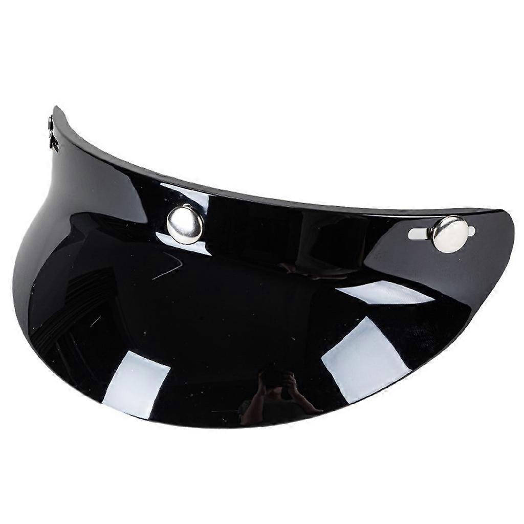 Unbrand 3-Snap Helmet Peak Lens 3/4 Helmet Visor Shield Motorcycle Helmet Accessories Bright black