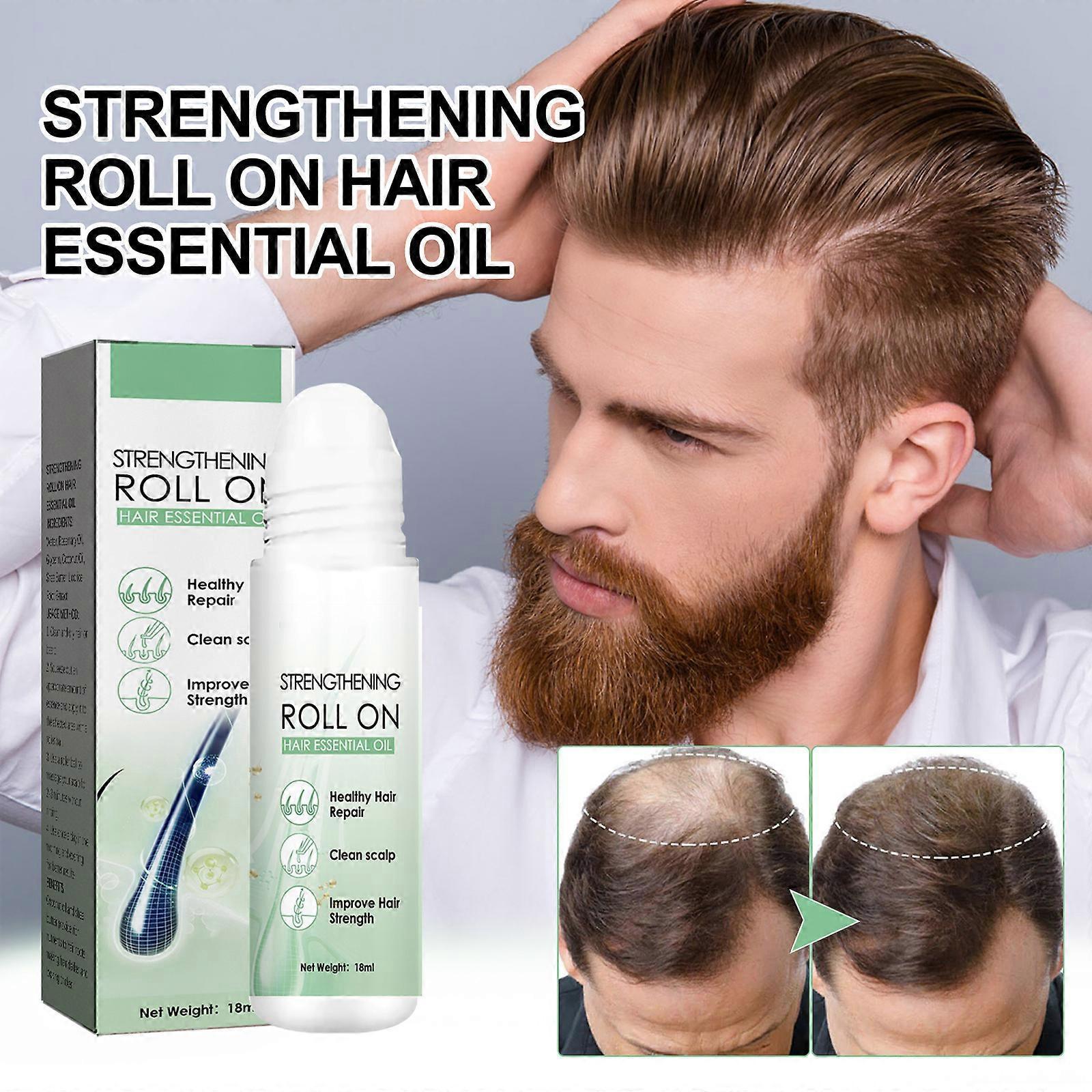 Unbrand Roll-on Hair Treatment, Regrowth Organic Hair Serum Roller, Hair Loss Treatment Deep scalp Massage Essence for Stronger Thicker Longer Hair...