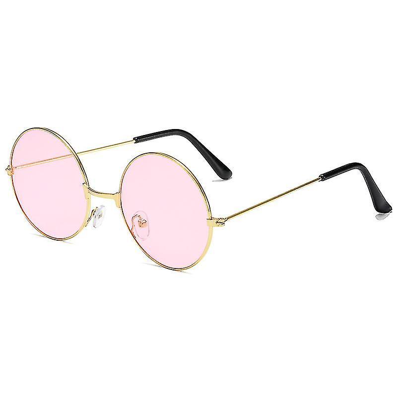 Elsavct Unisex Vintage Round Polarized Sunglasses Pink