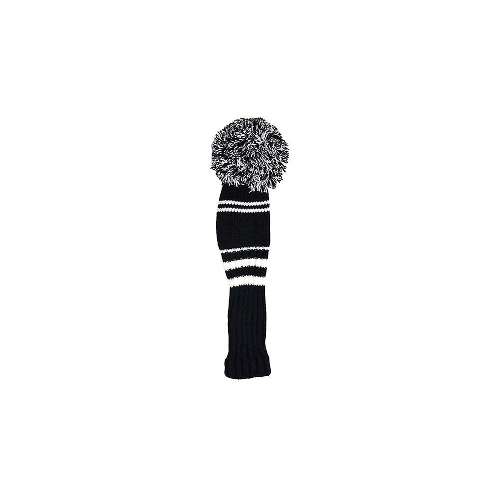 JS International Pom Pom Headcover - Black/White - Fairway Wood