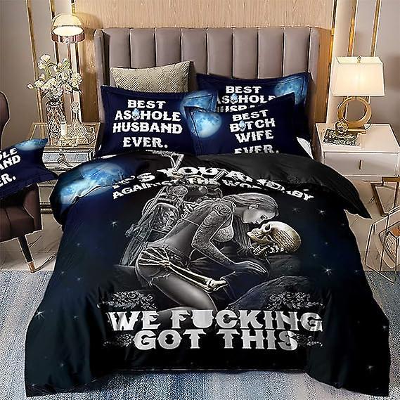 Duvet Cover Sets Skull Duvet Cover Set Bedding Duvet Cover With Zipper Closure 3 Pieces Ultra Soft Microfiber Bedding 200x200cm