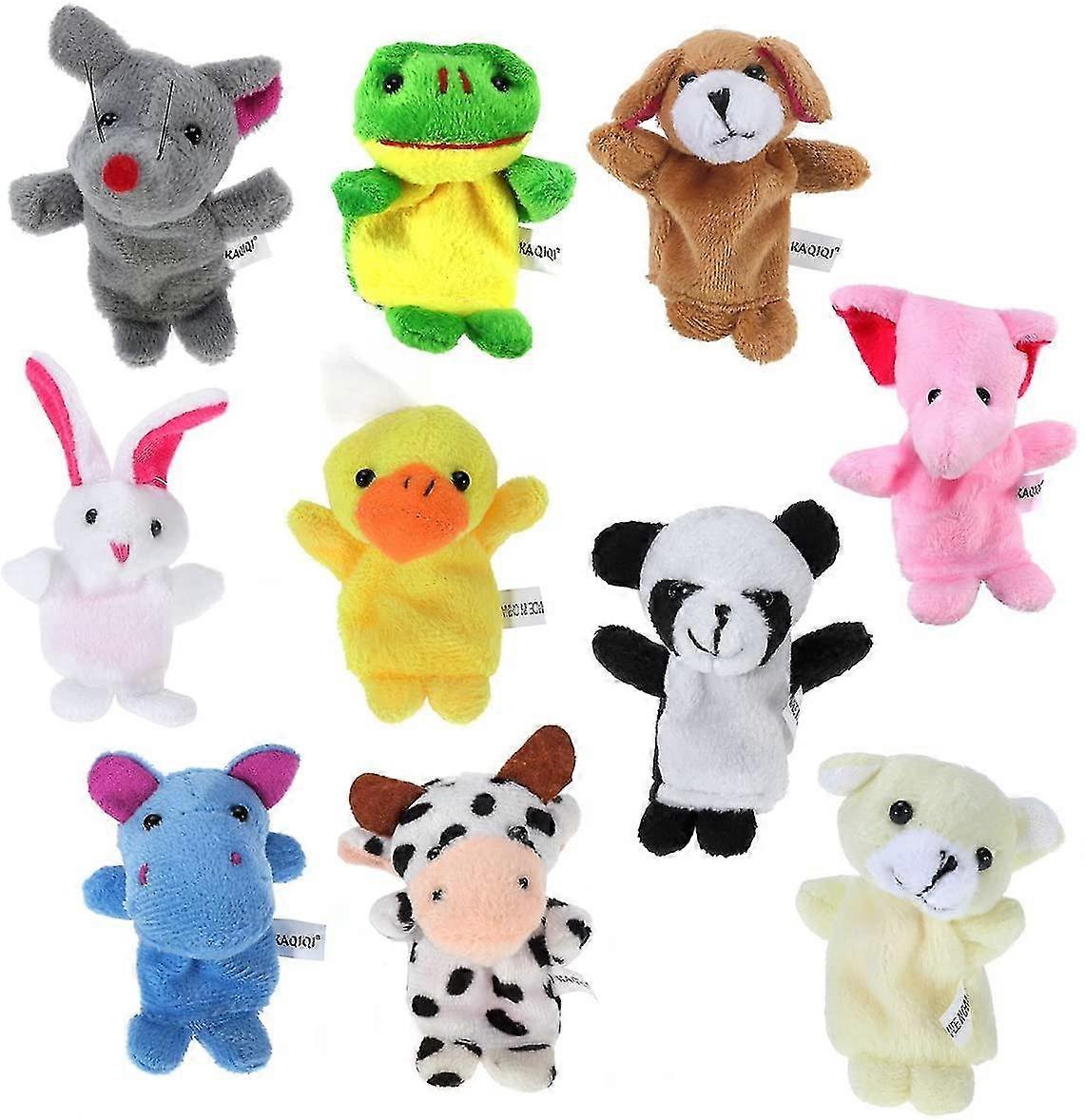 Aromujoy Finger Puppets,10pcs Different Style Soft Plush Animals Finger Puppets Set