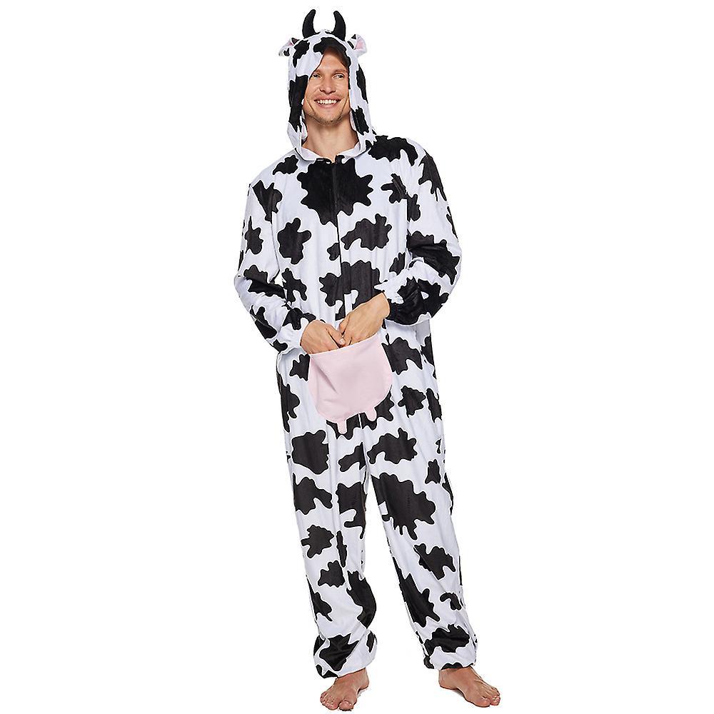 Bhtv Halloween Adult Cow Plush Pajamas L