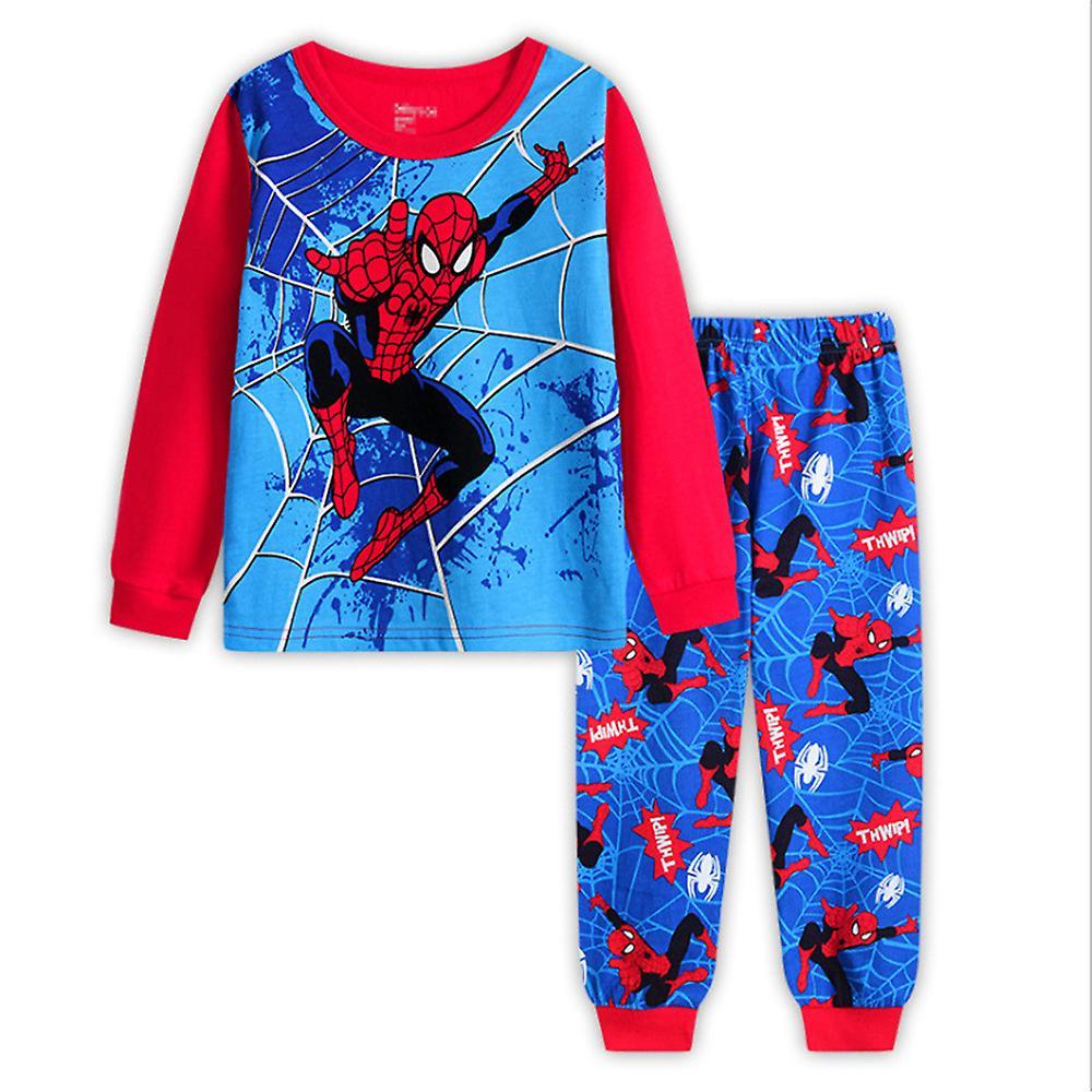 Waytogo Kids Children Boys Spiderman Long Sleeve Pyjamas Set Nightwear Sleepwear Super Hero Pjs 6-7Years