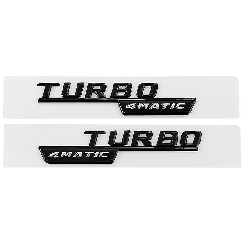 Hikig 3d Abs Black Turbo Amg Logo Turbo 4matic Emblem Car Fender Badge For Mercedes Cla 45 X156 A45 Turbo Amg Sticker Accessories 4amtic glossy black