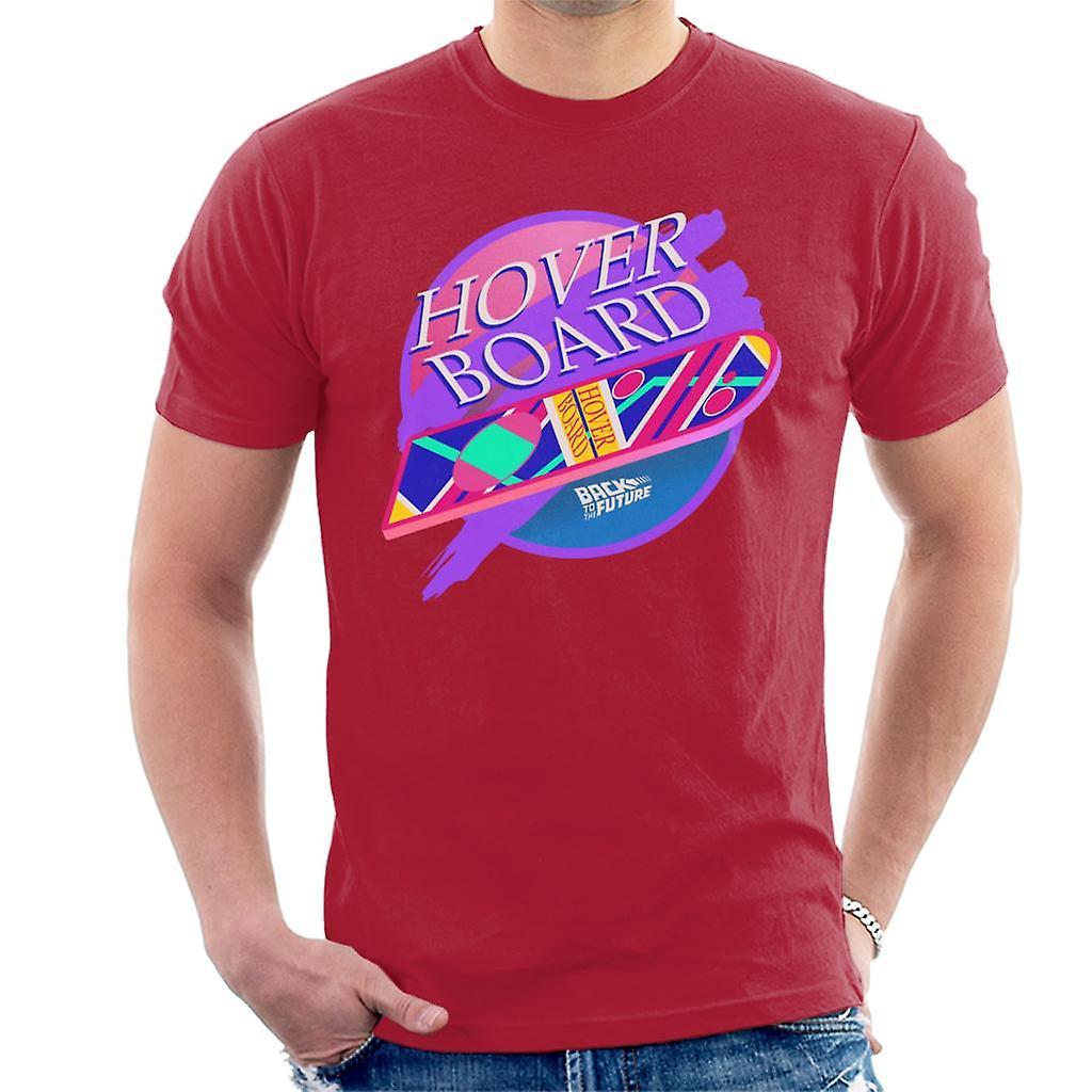 Back to the Future Marty Mcflys Vaporwave Hoverboard Men's T-Shirt Cherry Red Large