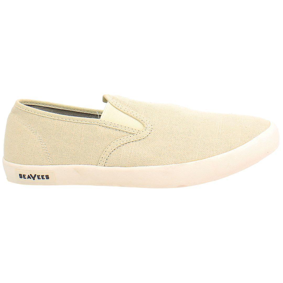 Seavees Baja Standard Slip-On Beige Canvas Mens Plimsolls BAJA SLIP ON STD_ NATURAL LINEN UK 9 EU 43 US 10