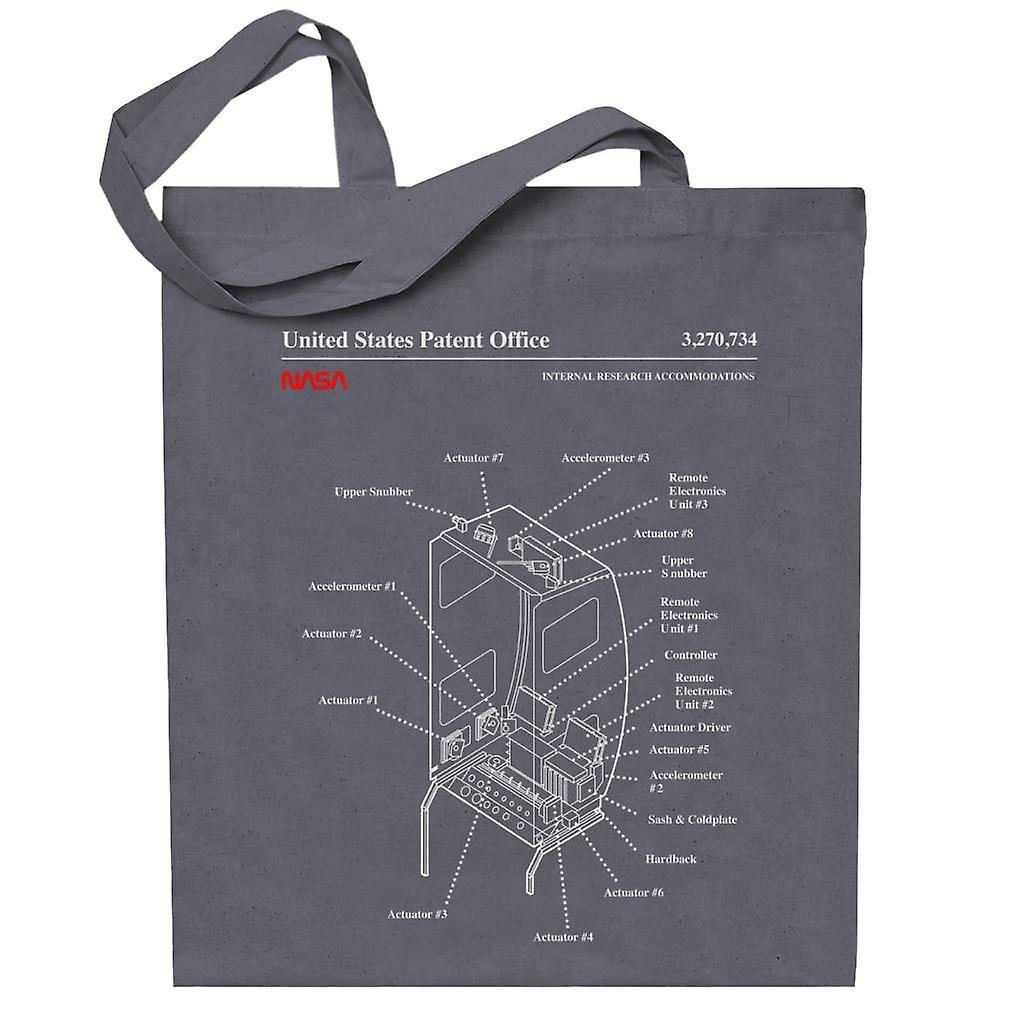 NASA Internal Research Accommodations Blueprint Totebag Charcoal 38 x 42 cm