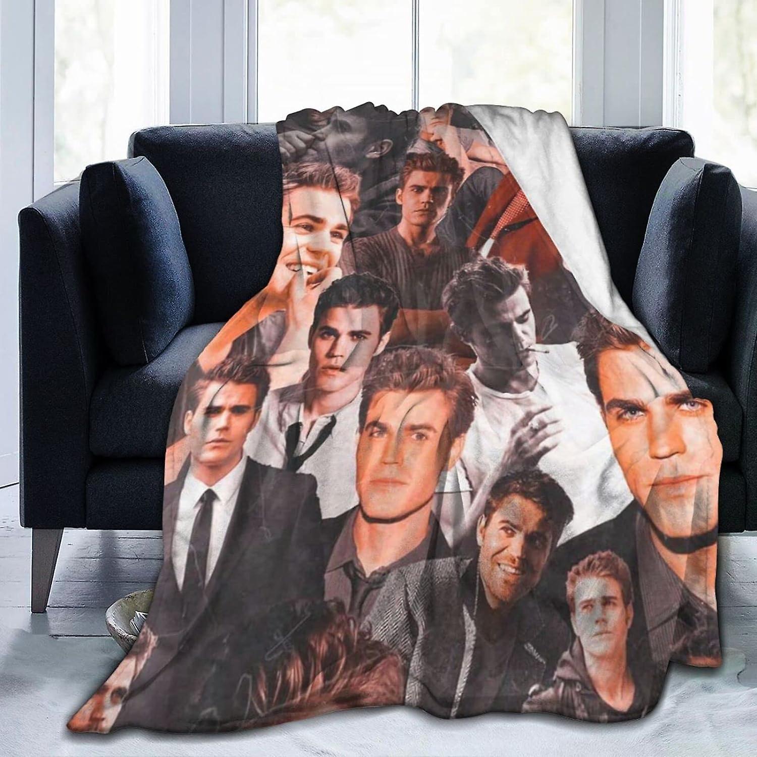 Kerota Stefan Salvatore Fleece Blanket Throw Blanket Lightweight Super Soft Cozy Luxury Bed Blanket Microfiber, Multicolor, for Kids 50x40in 125x100cm