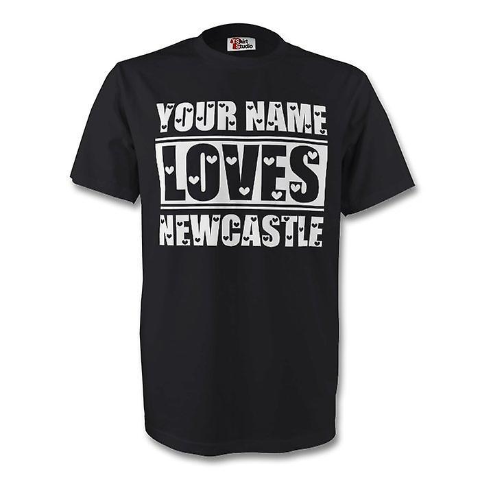 Gildan Your Name Loves Newcastle T-shirt (black) XSW