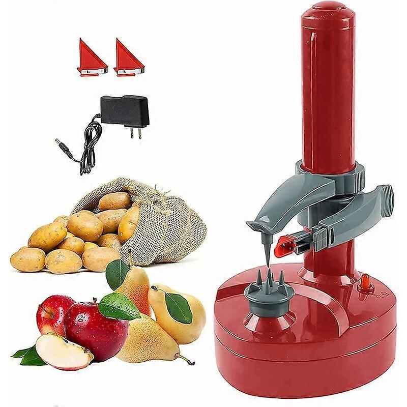 Szsljsm Electric Peeler, Electric Apple Peeler Vegetable Peeler Apply to Automatic Vegetables, Round Potatoes, Round Apples, Equipped With 2 Blades...