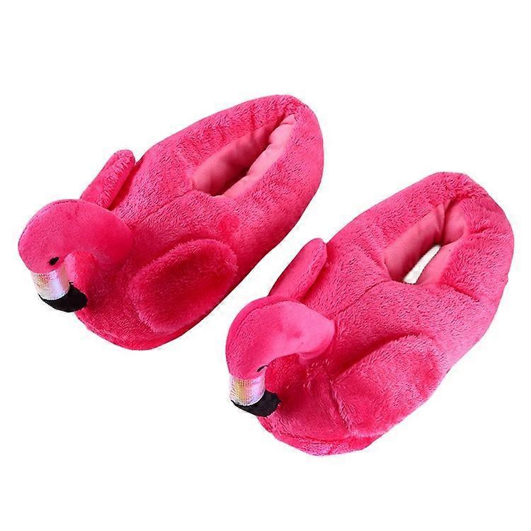 Changsha Liuzhou Electronic Commerce Plush Slippers For Adult Unisex Flamingo Slippers For Winter Autumn Red