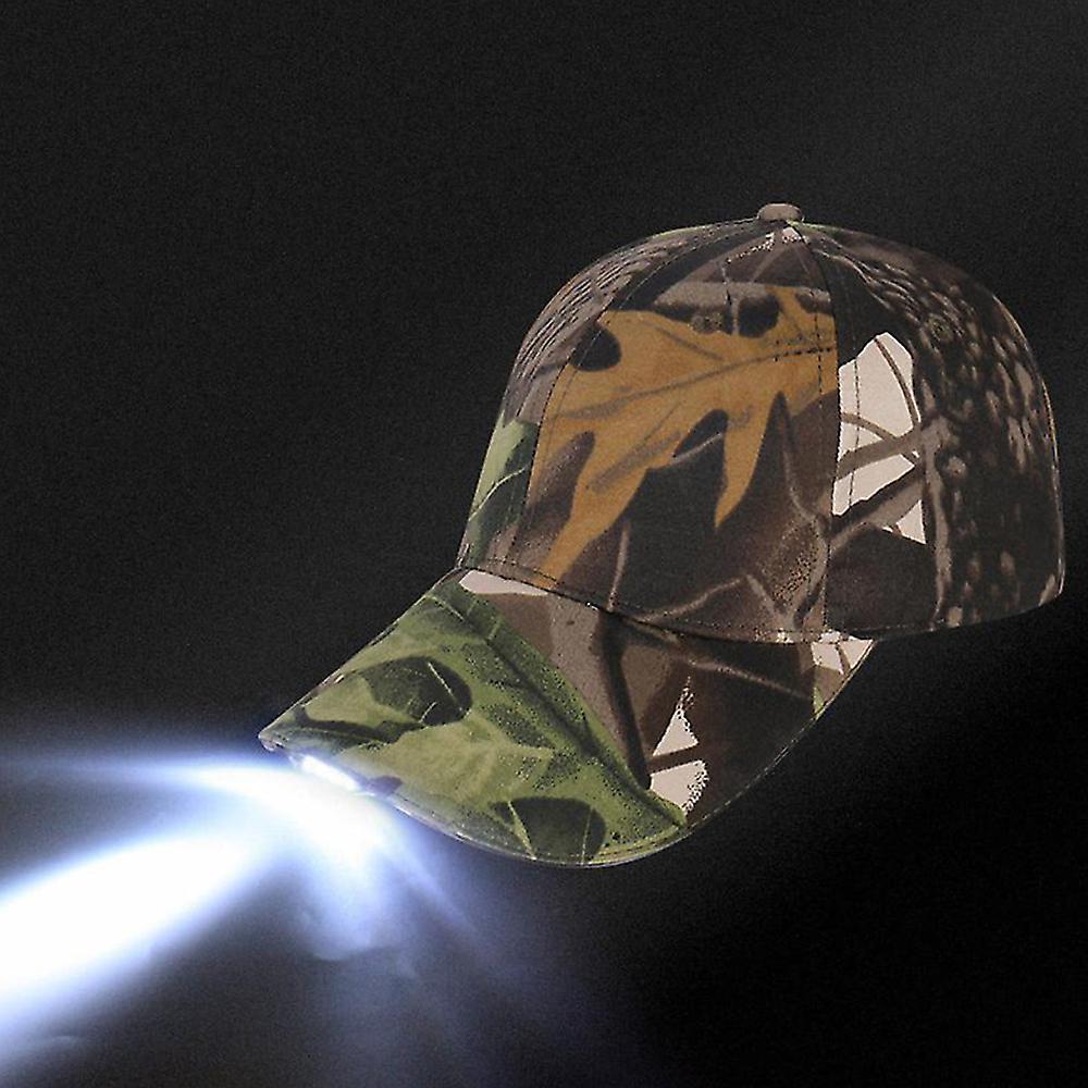 Sevenday Unisex Baseball Cap With Headlamp Bright Led Lights Flashlight Fishing Hat Camouflage