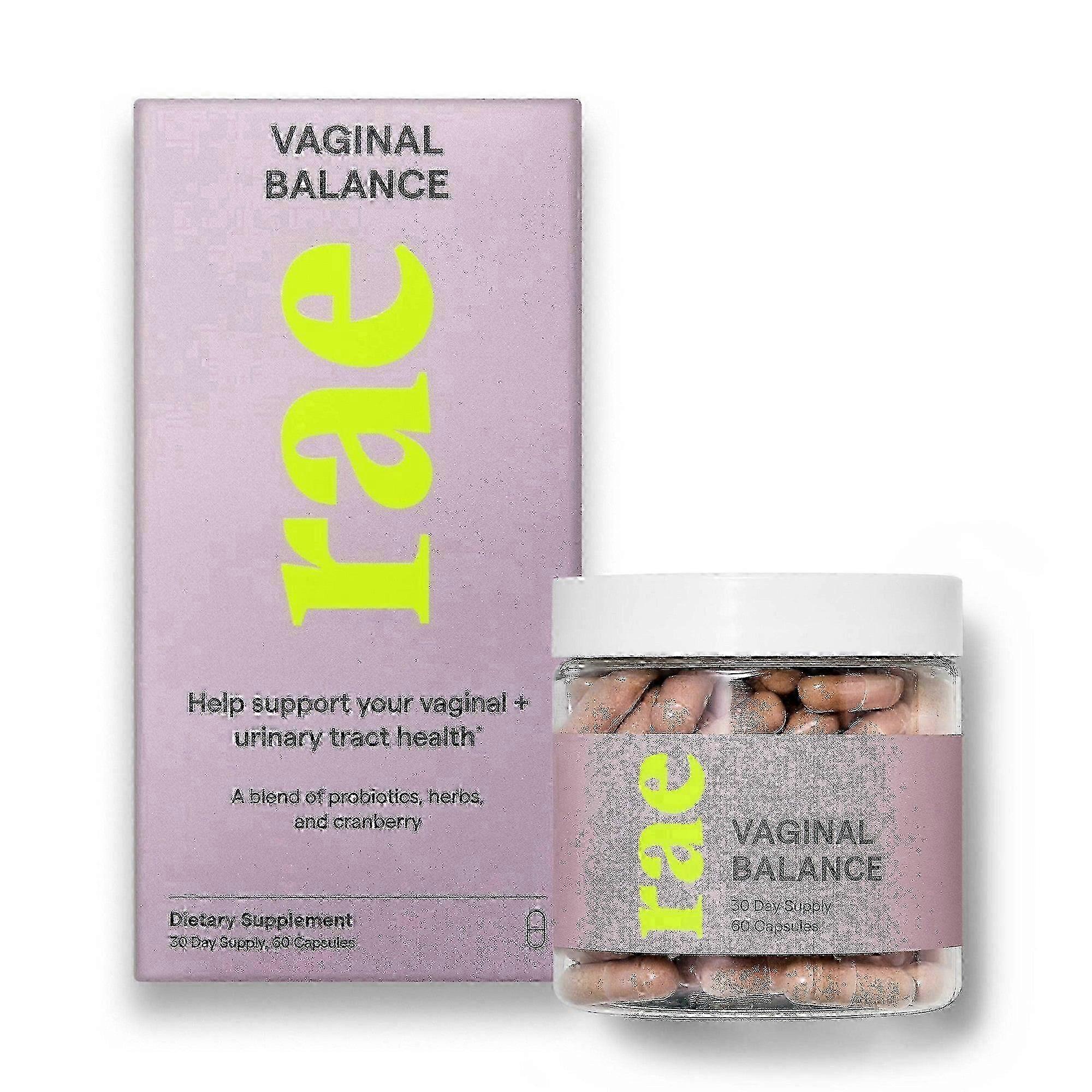 Rae Vaginal Balance Dietary Supplement Capsules With Cranberries & Probiotics, 60 Ea