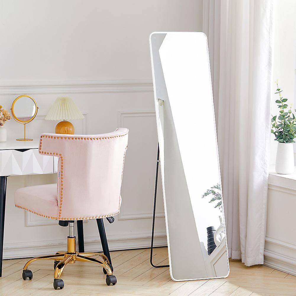 Living And Home Full Length Floor Mirror 147x37cm Silver White Full Body Mirror for Bedroom