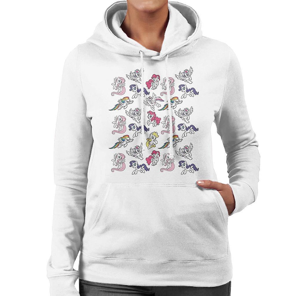 My Little Pony Flying Montage Women's Hooded Sweatshirt White Medium