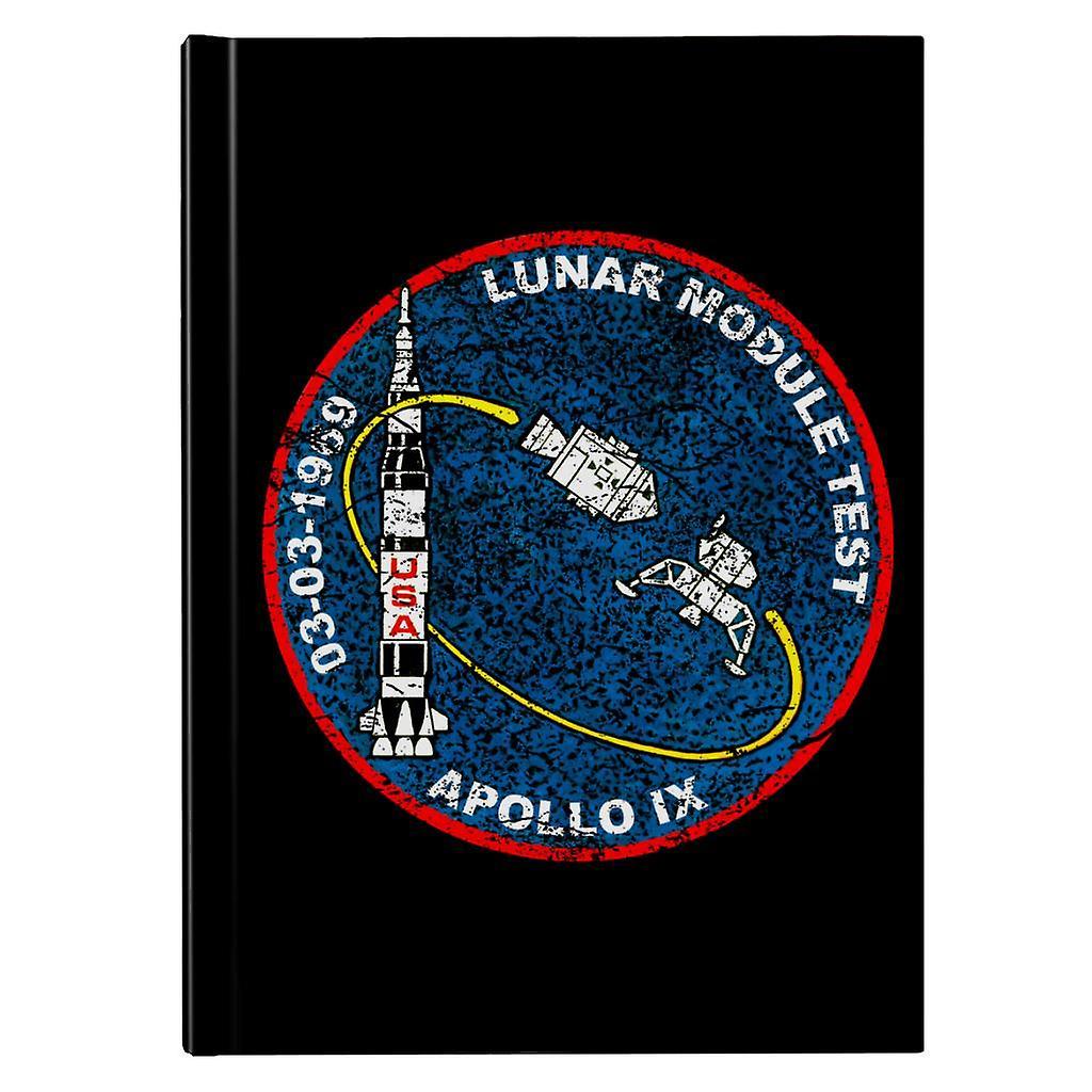 NASA Apollo 9 Mission Badge Distressed Hardback Journal Black 13 x 18.5 cm