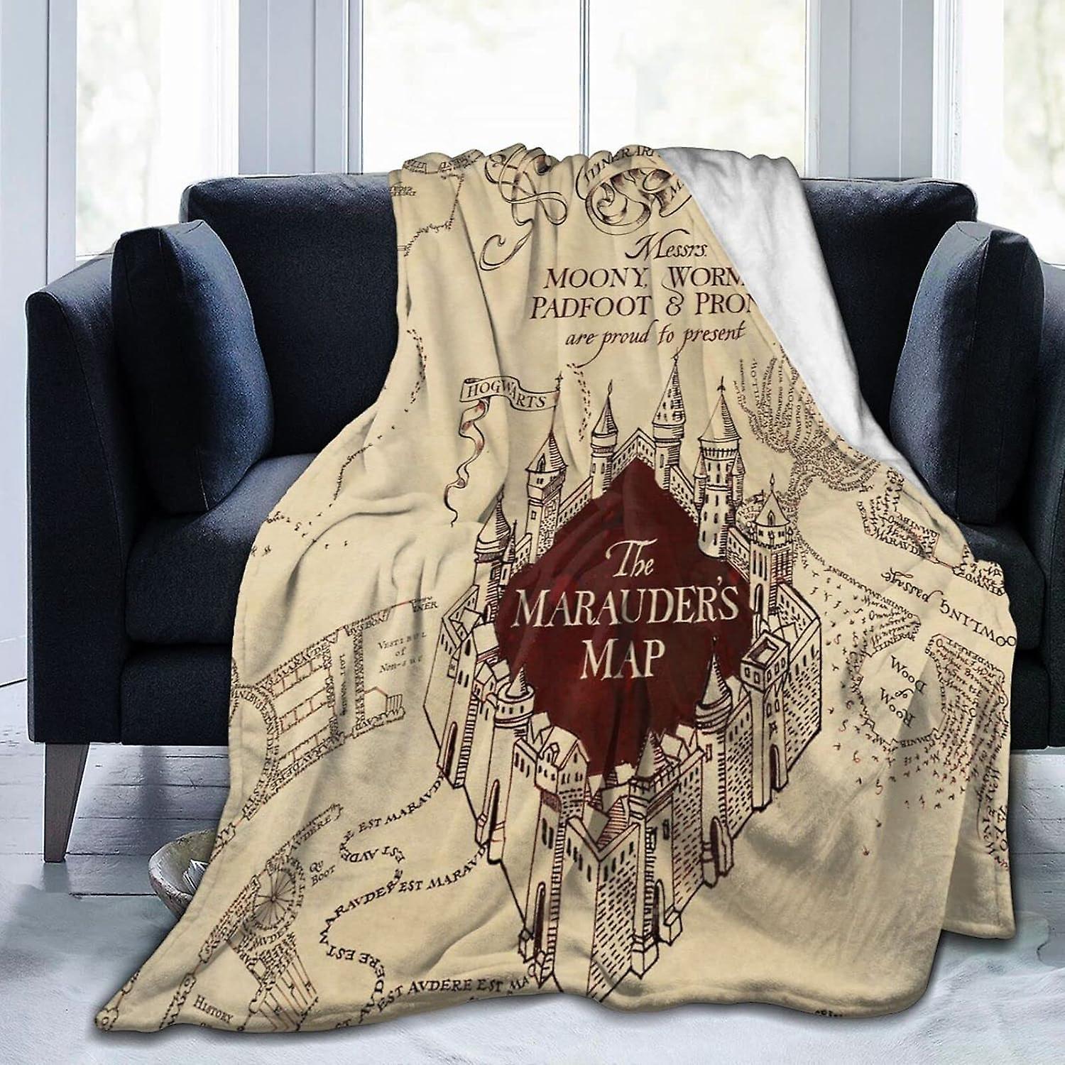 Kerota MarAuders Map Flannel Blanket Bedding Fleece Blanket Soft Thow Blankets Air Conditioning Blanket For Sofa Couch Living Room 60x50in 150x125cm