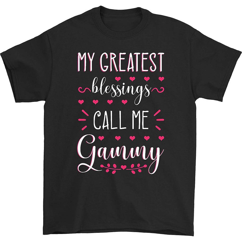 HISHARK My greatest blessings call me granny t-shirt black L