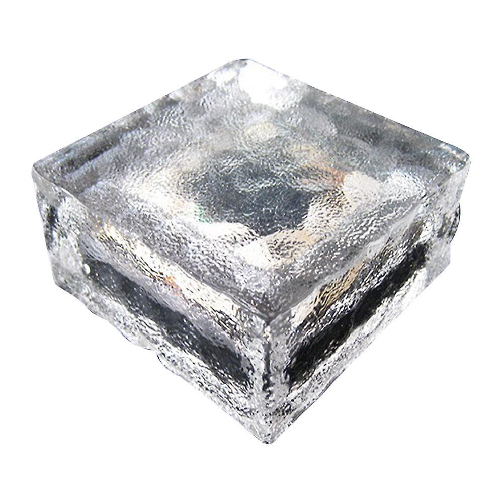 unbrand Outdoor Solar Light Crystal Glass Ice Brick Warm, Solar Brick Landscape Path Led Light