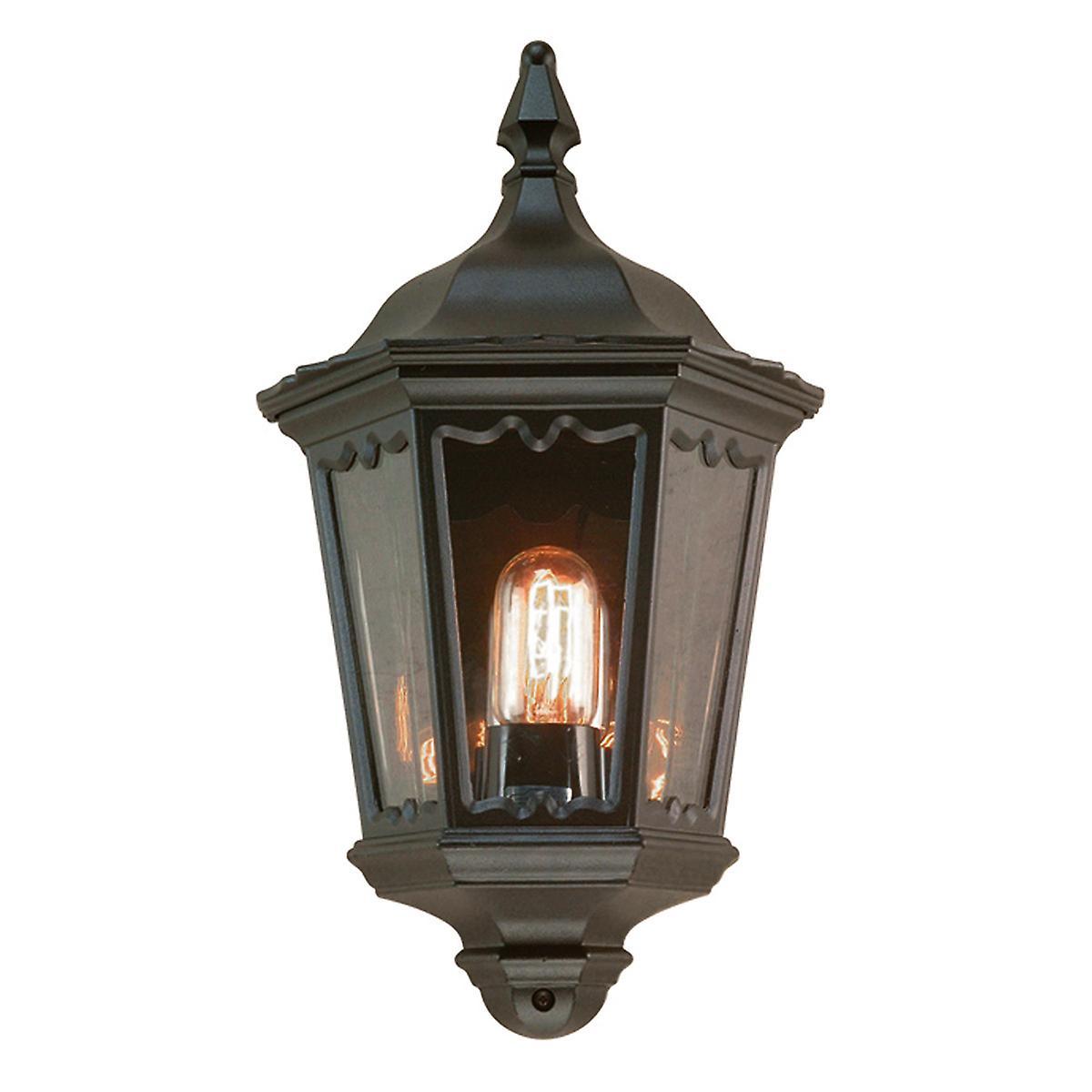 Medstead 1 Light Outdoor Wall Half Lantern Light Black IP43 E27