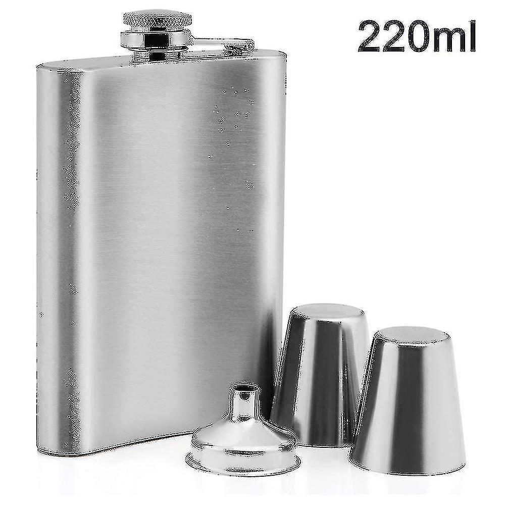 Rmbcv Hip Flask Made Of Stainless Steel With 2 Schnapps Cups And A Filling Funnel In A Set, In A Gift Box, With Screw Cap, Pocket Bottle Fiis