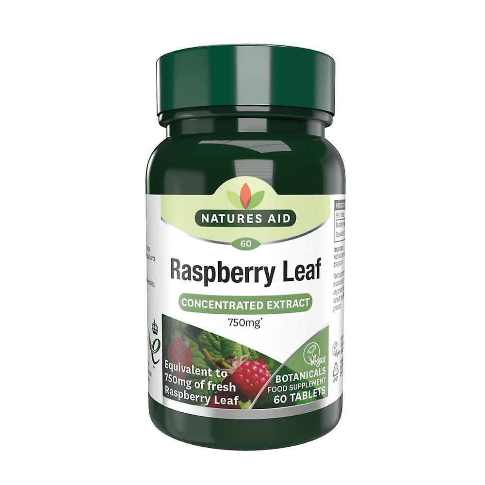 Natures Aid Raspberry Leaf 375mg (750mg equiv), 60 Tablets. Suitable for Vegans