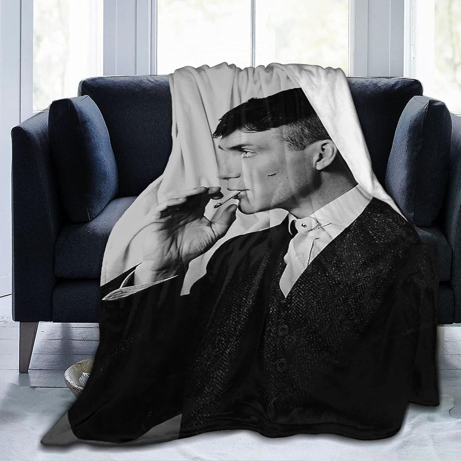 Kerota Cillian Murphy Blanket Tommy Shelby Blanket,Lightweight,Ultra-Soft & Comfy Flannel Blanket,Microfiber Fleece Blanket,Anti-Pilling Plush Blan..