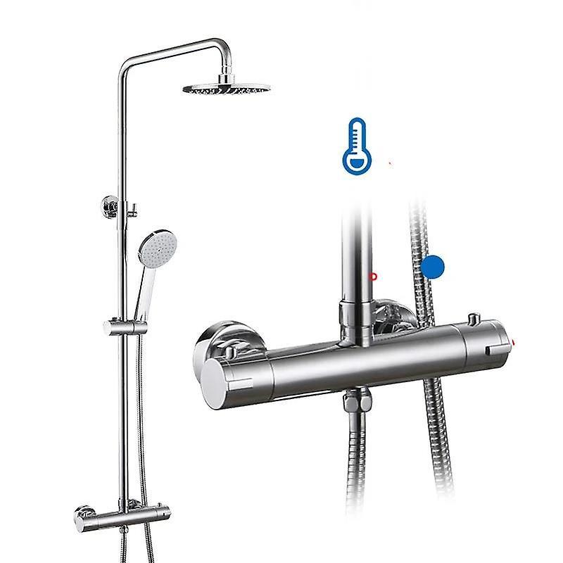 Slowmoose Thermostatic Shower System Hot & Cold Mixer Bathroom Set GLD1192-200004891