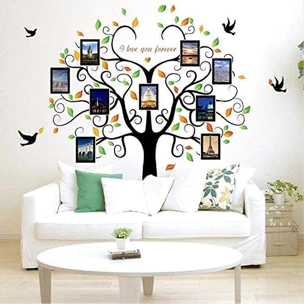 Wjiaer Large Family Tree Wall Decal Decor-Family Tree Picture Frames Wall Decal, Vinyl Tree Photo Frames Wall Stickers For Living Room Bedroom Home..